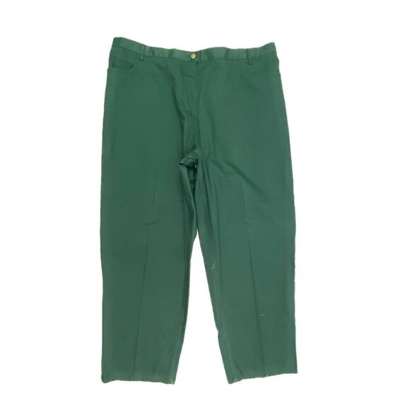 Blair Back Elastic Pull On Straight Leg Women's size 28WP Green Khaki Chino Pant - Picture 1 of 3